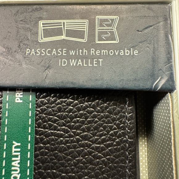 Perry Ellis Portfolio Men's Genuine Leather Passcase ID Wallet Black NWT - Picture 3 of 13